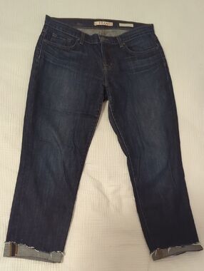 J Brand Dark Indigo Cropped Straight Jeans